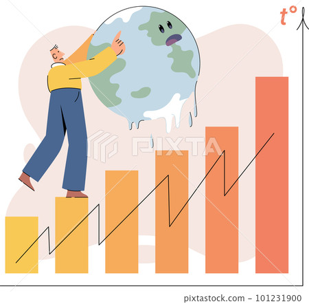 Global warming concept. Scientist studies rising temperatures on planet Earth, environmental tests 101231900