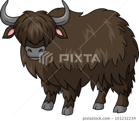 Cute yak cartoon on white background Cute yak cartoon on white background 101232234