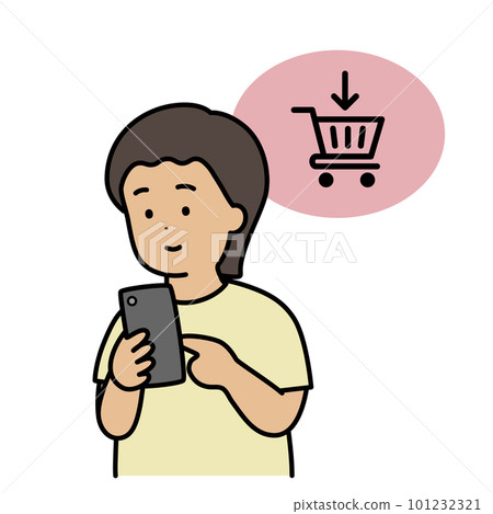 Person doing online shopping on smartphone 101232321