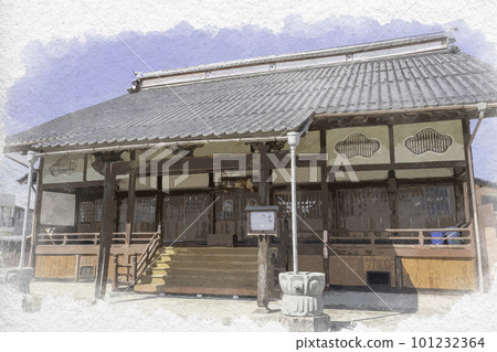 Watercolor-style Miyoshikimichi stone paved street, Miyoshi Hondori, Hoonji, Miyoshi City, Hiroshima Prefecture Watercolor-style Miyoshikimichi stone paved street, Miyoshi Hondori, Hoonji, Miyoshi City, Hiroshima Prefecture 101232364