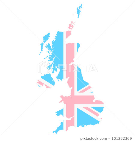 United Kingdom Great Britain transgender flag map with clipping path 101232369