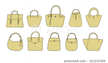 插圖集的黃色手提包 插圖集的黃色手提包 101232484