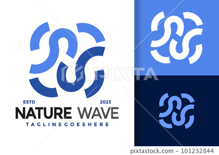 Abstract Letter H Waves logo vector icon illustration 101232844