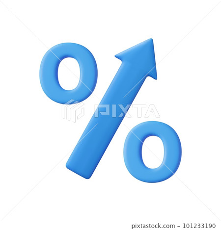 3d Percent rise arrow icon. 3d Percent rise arrow icon. 101233190