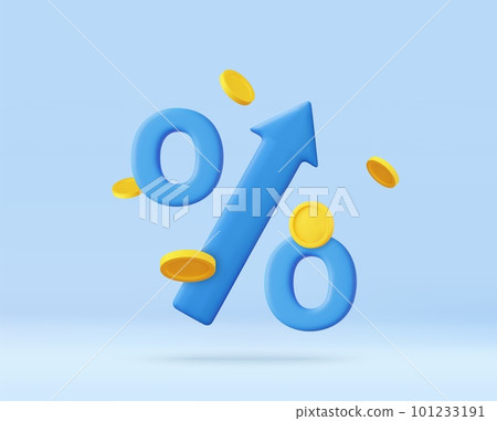3d percent up arrow symbol icon 3d percent up arrow symbol icon 101233191
