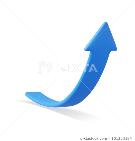 3d Growing blue Arrow up. 101233194