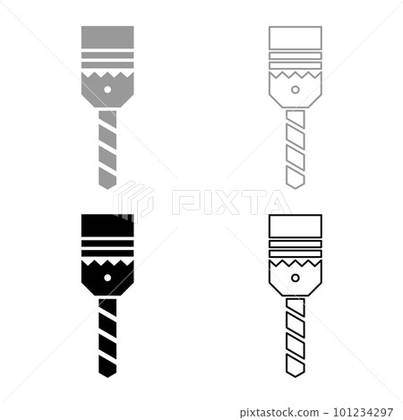 Drill with cartridge bit stationary use set icon grey black color vector illustration image solid fill outline contour line thin flat style Drill with cartridge bit stationary use set icon grey black color vector illustration image solid fill outline contour line thin flat style 101234297