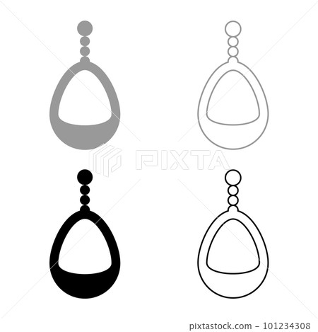 Ear-ring jewelry pendant earrings luxury bijou precious stone bijouterie adornment embellishment set icon grey black color vector illustration image solid fill outline contour line thin flat style Ear-ring jewelry pendant earrings luxury bijou precious stone bijouterie adornment embellishment set icon grey black color vector illustration image solid fill outline contour line thin flat style 101234308