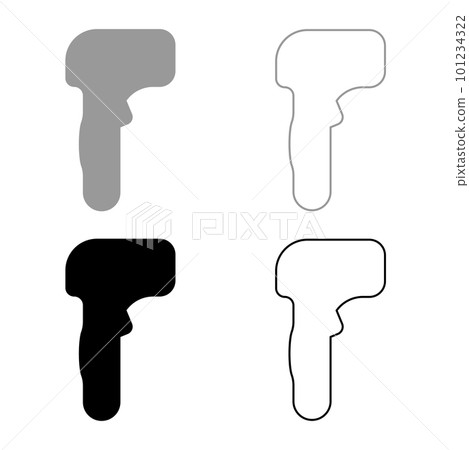Contactly thermometer pyrometer medical digital non-contact infrared for measure body ambient temperature without contact prevention of coronavirus disease electronic safety concept set icon grey 101234322