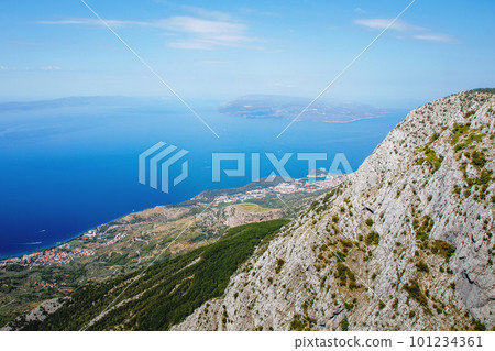 Beautiful landscape view on Makarska Riviera in Croatia on sunny summer day. 101234361