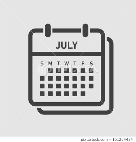 Vector template icon page calendar, month July Vector template icon page calendar, month July 101234454