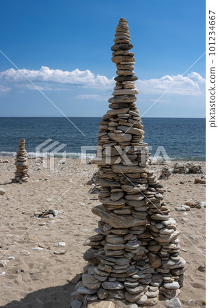 Pebbles tower, Livadi beach, Greece Pebbles tower, Livadi beach, Greece 101234667