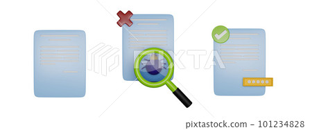 3D email paper icon set 3D email paper icon set 101234828