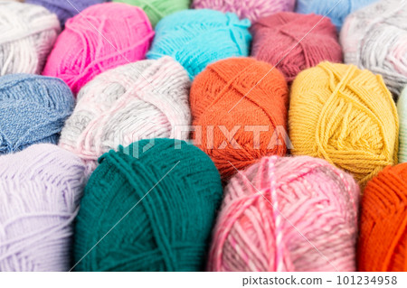 Stack of knitting yarn clews Stack of knitting yarn clews 101234958