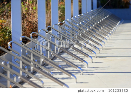 Cycle rack image of a bicycle parking lot Cycle rack image of a bicycle parking lot 101235580