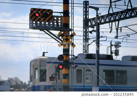 Railroad crossing alarm image Railroad crossing alarm image 101235845