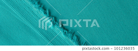 Turquoise fabric and textured of threads of bright cloth 101236035