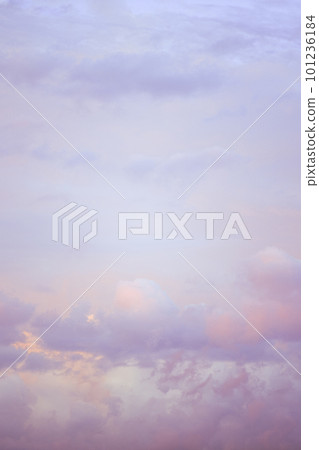 Sky with soft and fluffy pastel lilac pink and blue colored clouds. Sunset background. Nature. sunrise. Instagram toned style. Vertical Sky with soft and fluffy pastel lilac pink and blue colored clouds. Sunset background. Nature. sunrise. Instagram toned style. Vertical 101236184