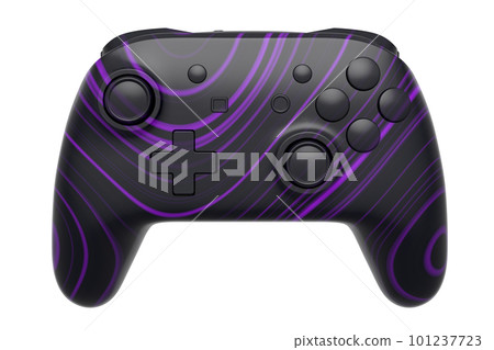 Realistic video game joystick with seamless wavy pattern on white background Realistic video game joystick with seamless wavy pattern on white background 101237723