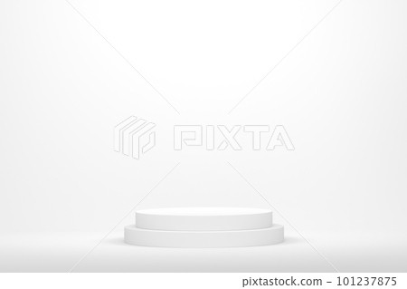 Pastel white cylinder podium with steps on monochrome background Pastel white cylinder podium with steps on monochrome background 101237875