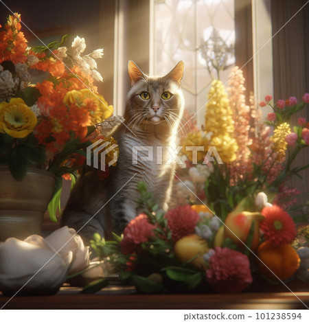 Life with flowers and cats Life with flowers and cats 101238594