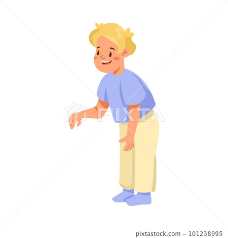 Little Boy Standing and Listening to Fairytale Vector Illustration 101238995