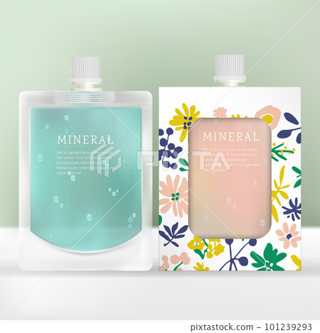 Vector Beverage, Shower Gel, Shampoo or Cleanser Liquid Translucent or Clear Packet with White Screw Cap. Vector Beverage, Shower Gel, Shampoo or Cleanser Liquid Translucent or Clear Packet with White Screw Cap. 101239293