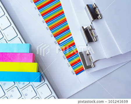 Business image of graphs, documents, and personal computers 101241639