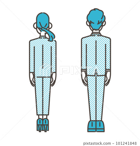 從背後露出背影的男女商人【全身矢量圖素材】 從背後露出背影的男女商人【全身矢量圖素材】 101241848