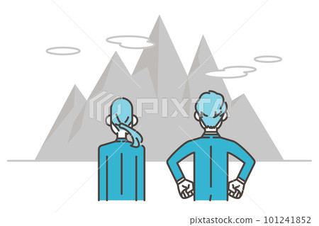 Business trials, challenges, difficult problems and men and women in the back [vector illustration material] 101241852