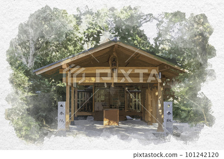 Watercolor-style Susa Shrine, Amaterasu Shrine, Izumo City, Shimane Prefecture Watercolor-style Susa Shrine, Amaterasu Shrine, Izumo City, Shimane Prefecture 101242120