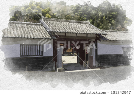 水彩風格石見銀山大森市鎮馬鈴薯大館博物館(石見銀山博物館)島根縣小田市 水彩風格石見銀山大森市鎮馬鈴薯大館博物館(石見銀山博物館)島根縣小田市 101242947