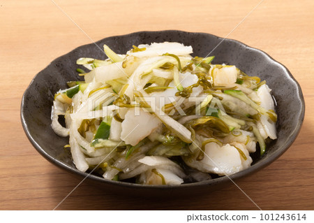 Bamboo shoots turnip and cucumber dressing 101243614