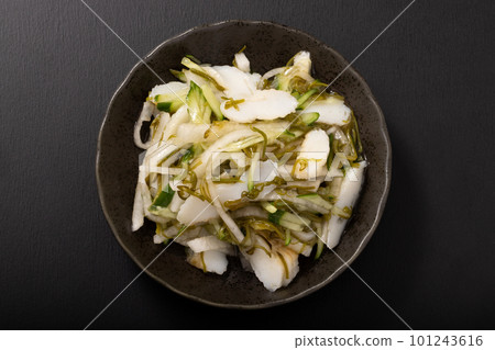 Bamboo shoots turnip and cucumber dressing 101243616