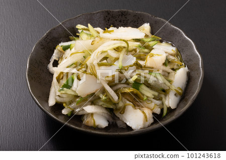 Bamboo shoots turnip and cucumber dressing 101243618