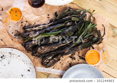 Delicious fried kalsot served with sauce 101244863