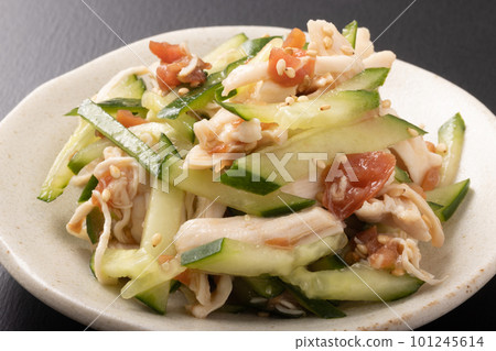 Chicken fillet and cucumber with plum sauce Chicken fillet and cucumber with plum sauce 101245614