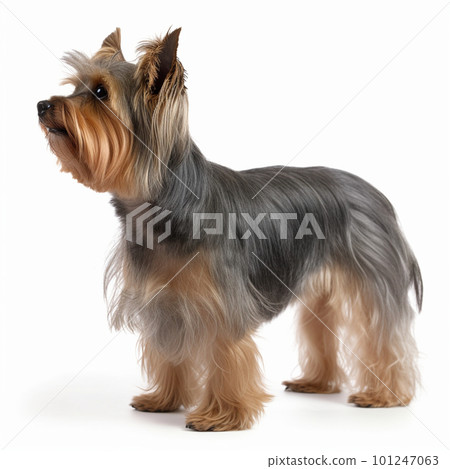 人工智能生成圖像中約克夏犬的側身全身插圖 101247063