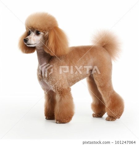 Sideways full body illustration of a toy poodle dog Sideways full body illustration of a toy poodle dog 101247064
