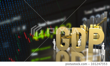 The Gold GDP and chart on chart Background for Business concept 3d rendering 101247353