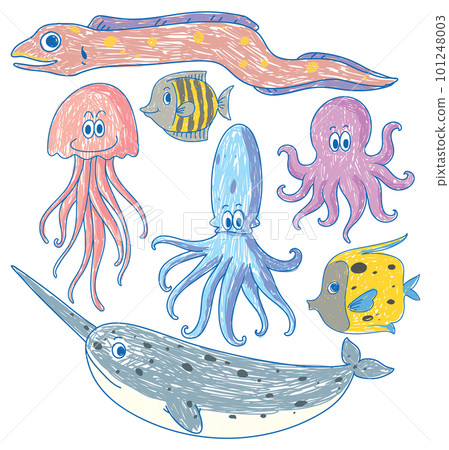 Set of marine creature Set of marine creature 101248003