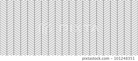 Herringbone seamless pattern. Black and white chevron background. Repeating zigzag wallpaper. Diagonal lines textile or fabric print design. Parquet floor or brick wall texture. Vector 101248351