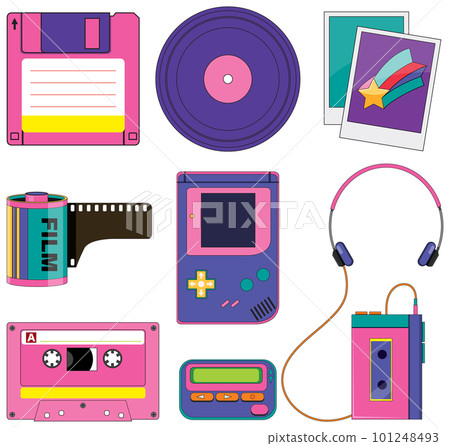 Retro objects and elements set 101248493