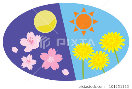 Spring equinox icon illustration 101251523