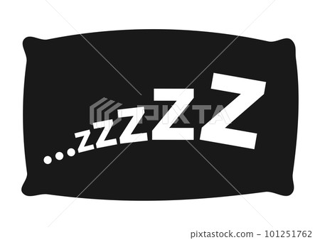 Zzz sleep snore text with bed pillow vector icon. Zzz sleep snore text with bed pillow vector icon. 101251762