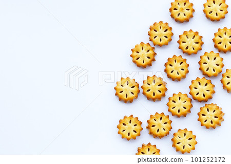 Pineapple Biscuits isolated on white background. Pineapple Biscuits isolated on white background. 101252172
