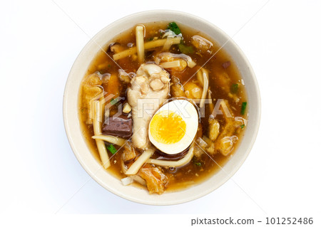 Fish maw soup on white background. Fish maw soup on white background. 101252486