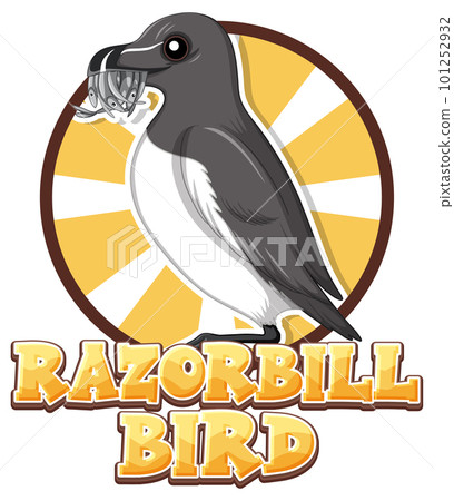Razorbill bird logo with carton character 101252932