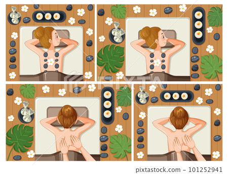 Collection of women enjoying spa treatments Collection of women enjoying spa treatments 101252941