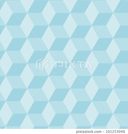 Seamless pattern. Geometric pattern of cubes. Abstract pattern of blue color with the image of diamonds. Vector 101253048